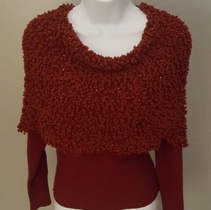 Burgundy Cowl Neck Sweater